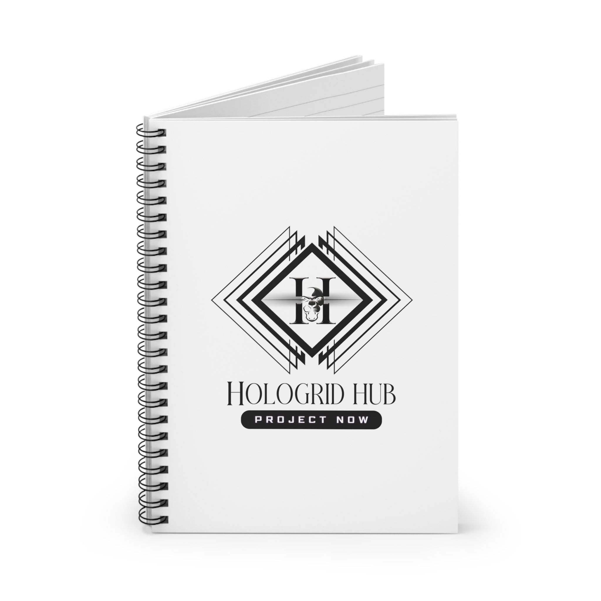 Spiral Notebook - Ruled Line - Hologrid Hub Black