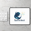 White Custom Gaming Mouse Pad - Aquarius Social Logo