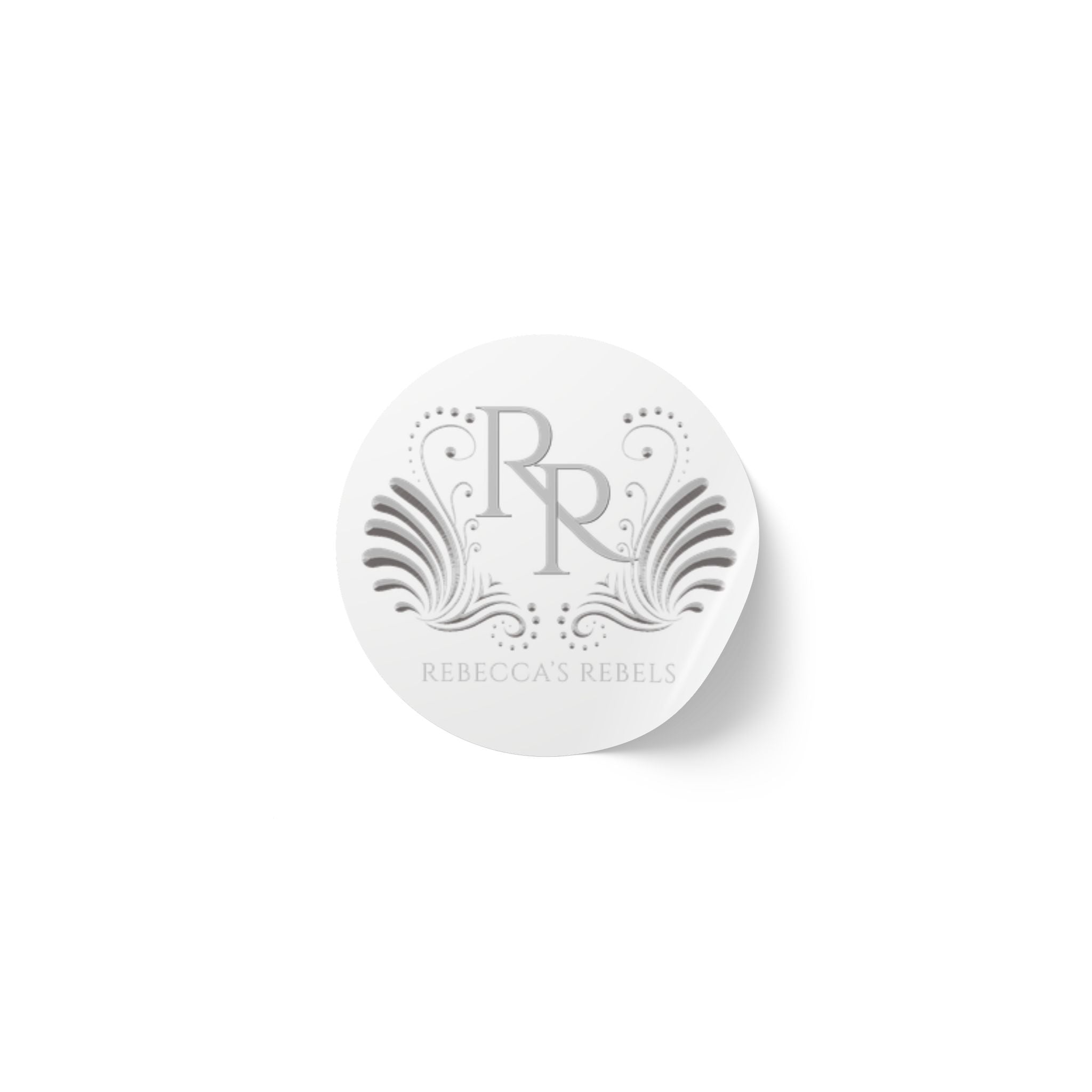 Round Sticker Labels - Rebecca's Rebels Light Gray