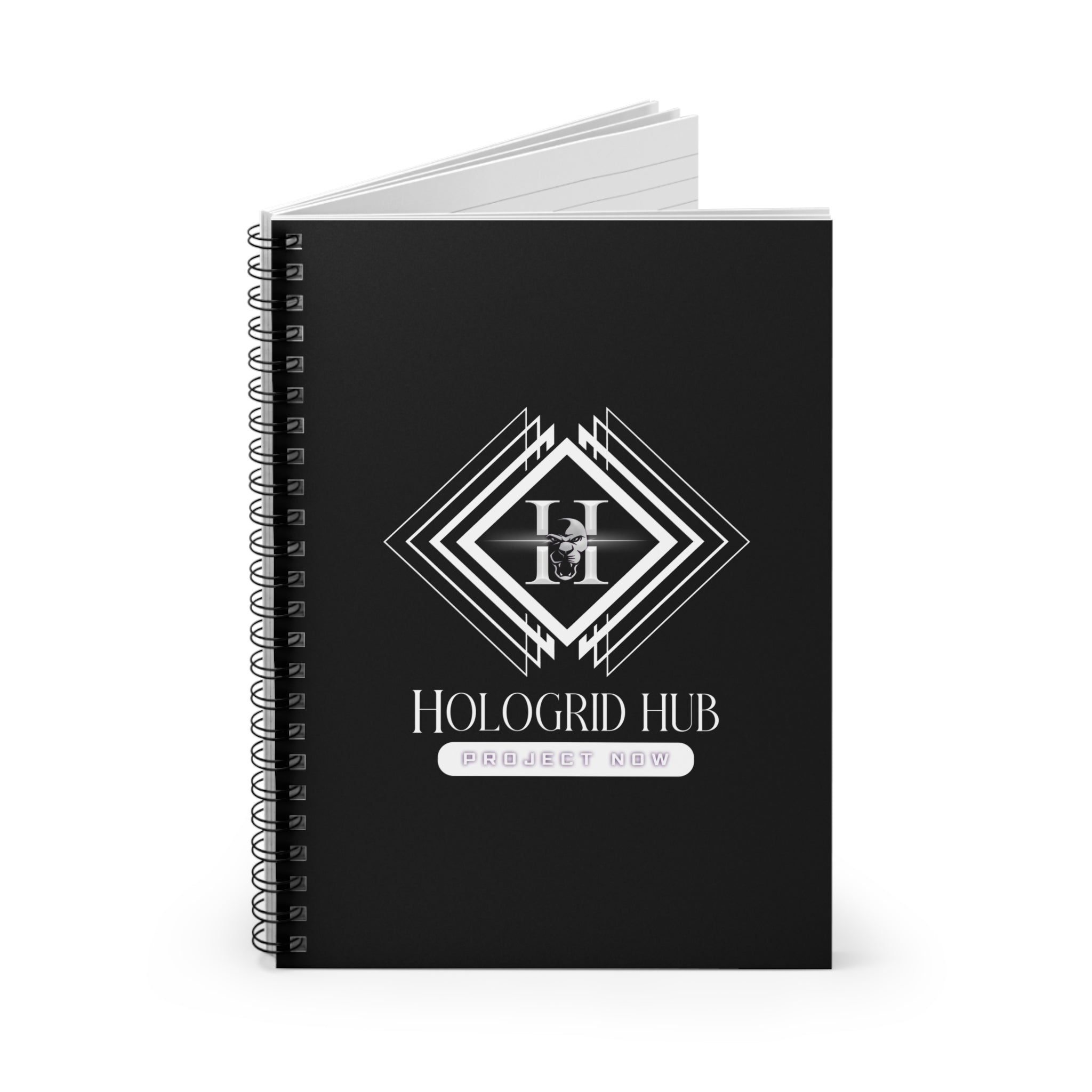 Spiral Notebook - Ruled Line - Hologrid Hub White