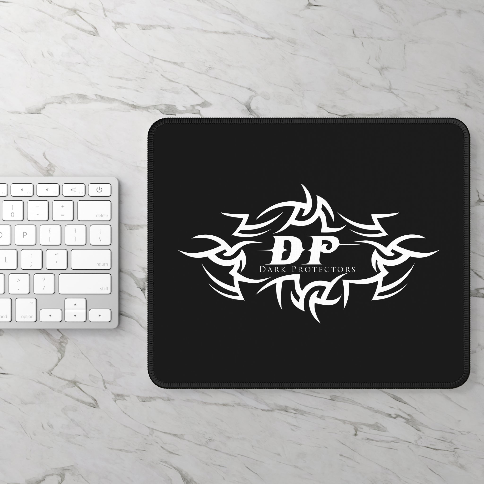 Black Custom Gaming Mouse Pad - Dark Protectors Logo