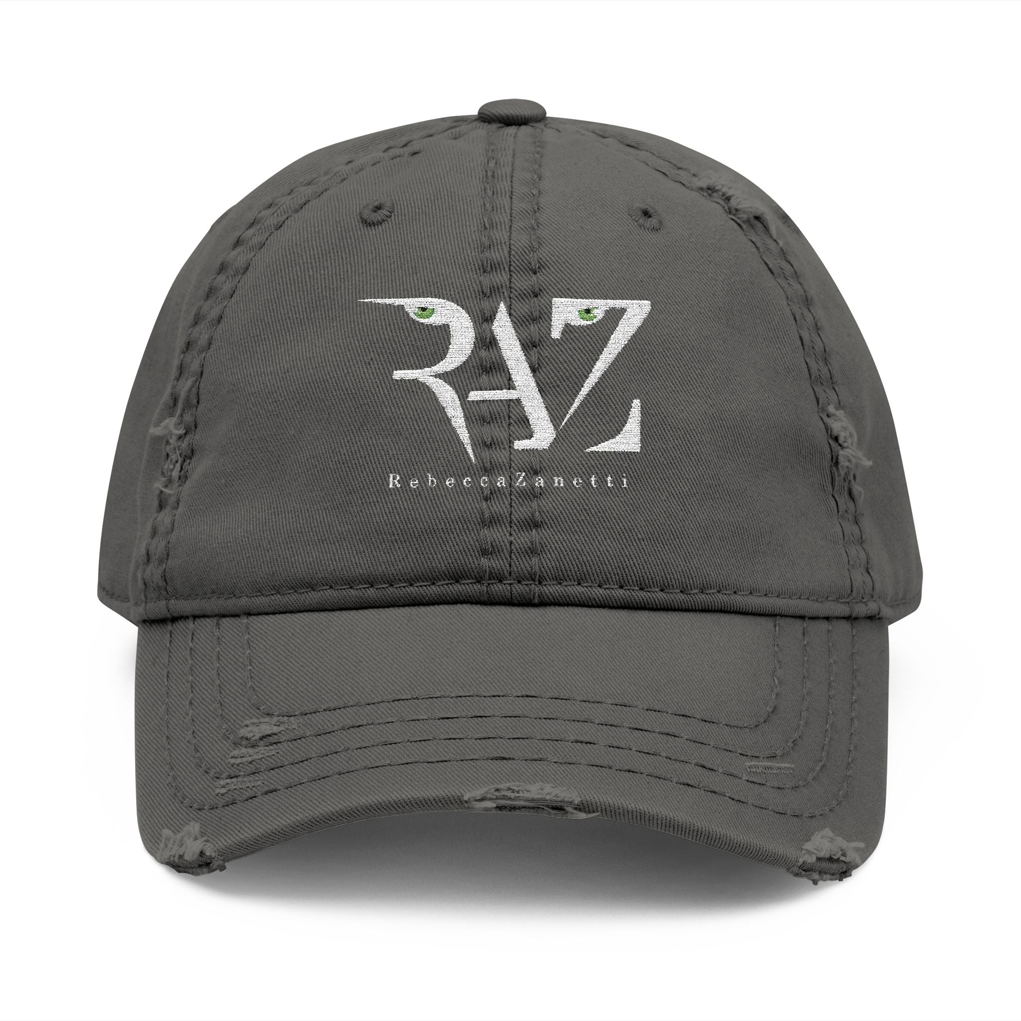 Distressed Dad Hat with Embroidered Design - RAZ Logo