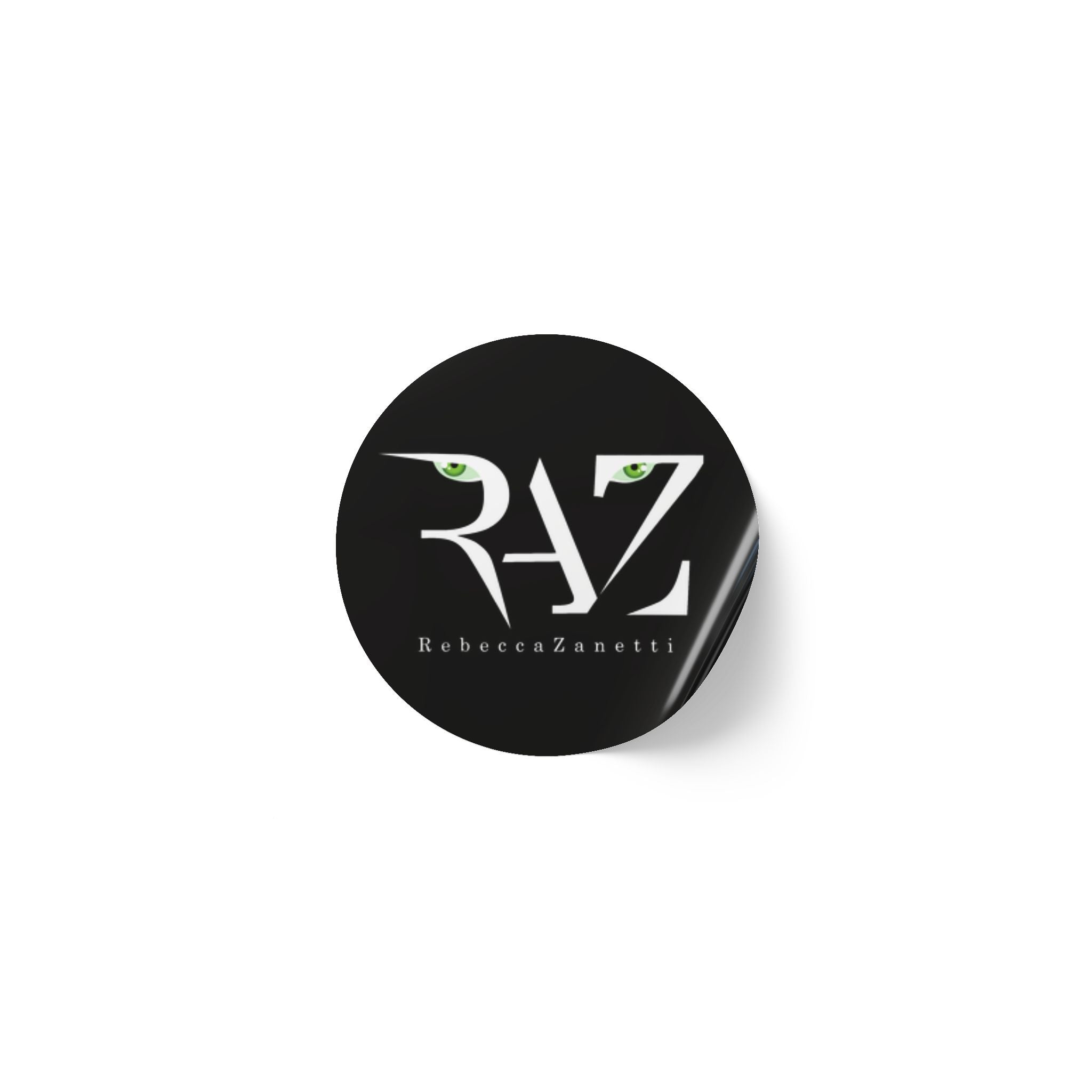 Round Sticker Labels - RAZ Logo Black Background