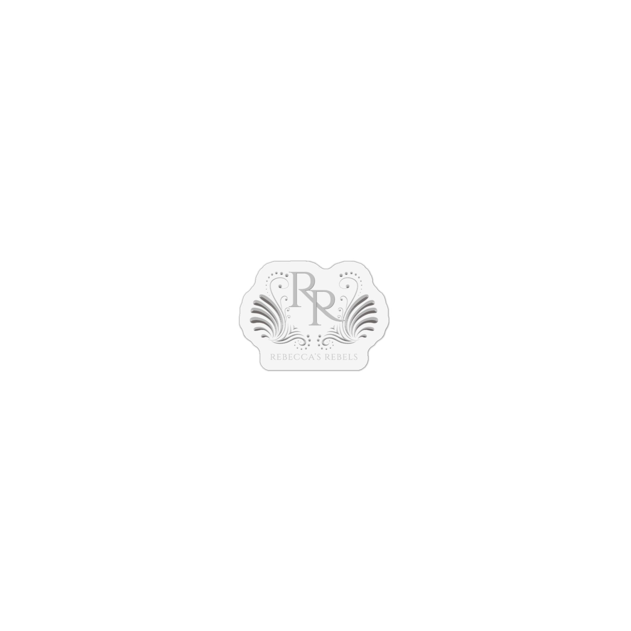 Custom Shape Magnet — Personalized Monogram Logo Fridge Magnet Rebecca's Rebels Light Gray