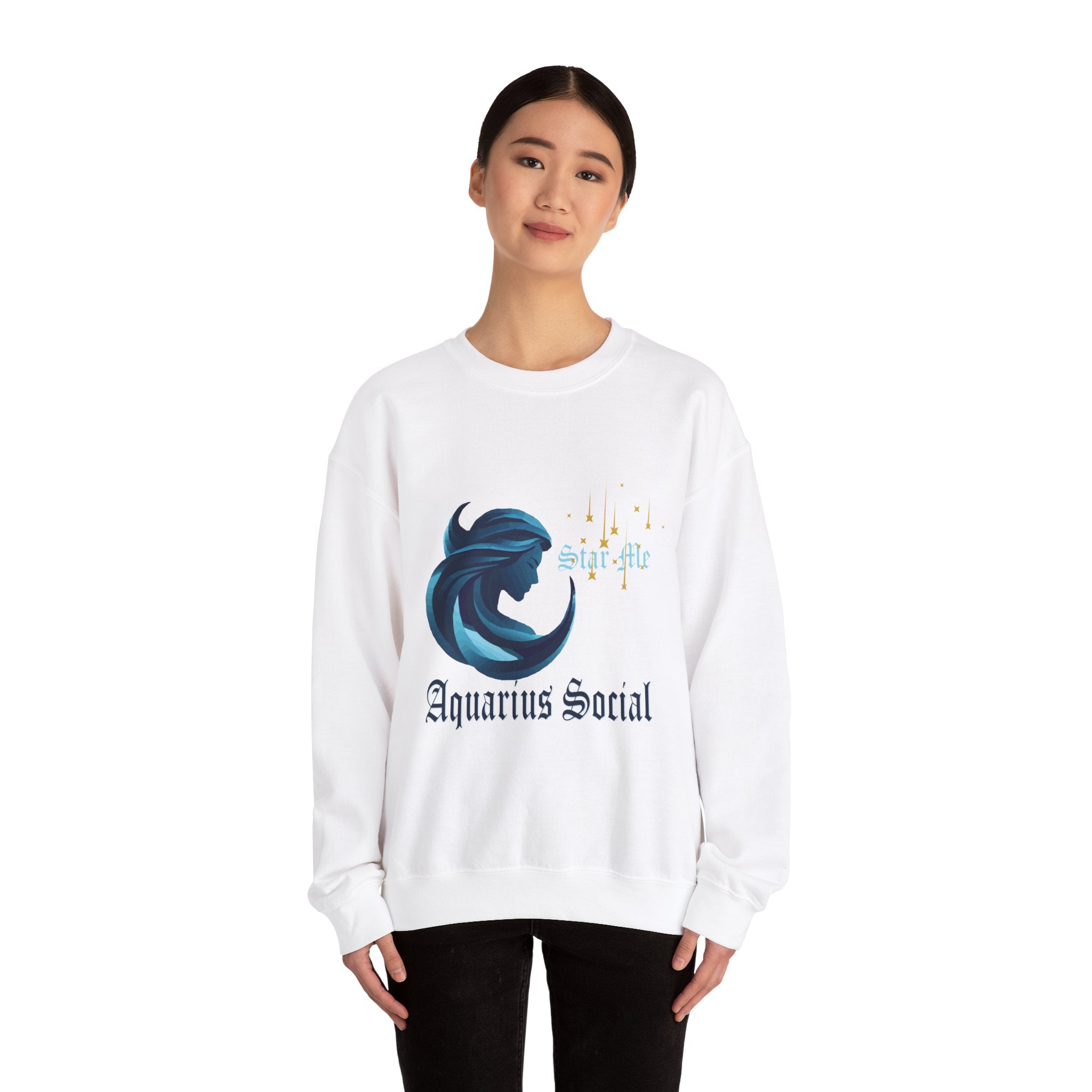 Unisex Heavy Blend™ Crewneck Sweatshirt - Aquarius Social Logo Front