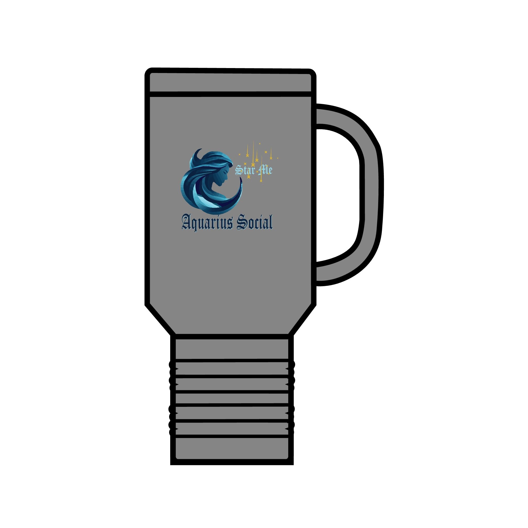 Insulated Travel Mug - 40oz, Aquarius Social Logo