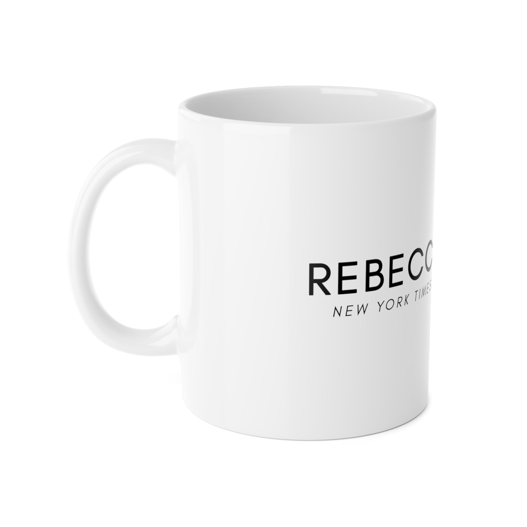 White Ceramic Mug, 11oz - Rebecca Zanetti Logo White