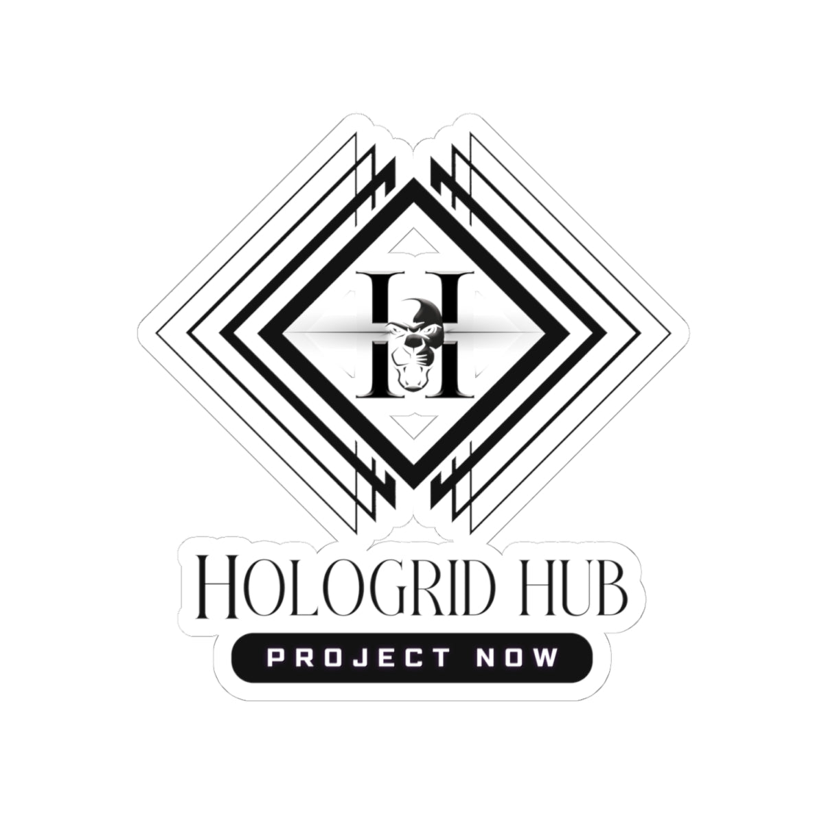 Kiss-Cut Stickers - Hologrid Hub Black