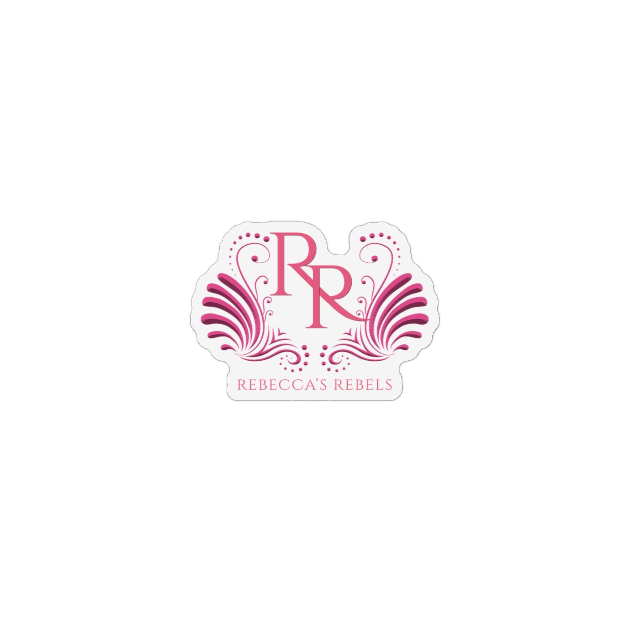 Custom Die-Cut Logo Magnet — Rebecca's Rebels Pink Monogram Refrigerator Magnet