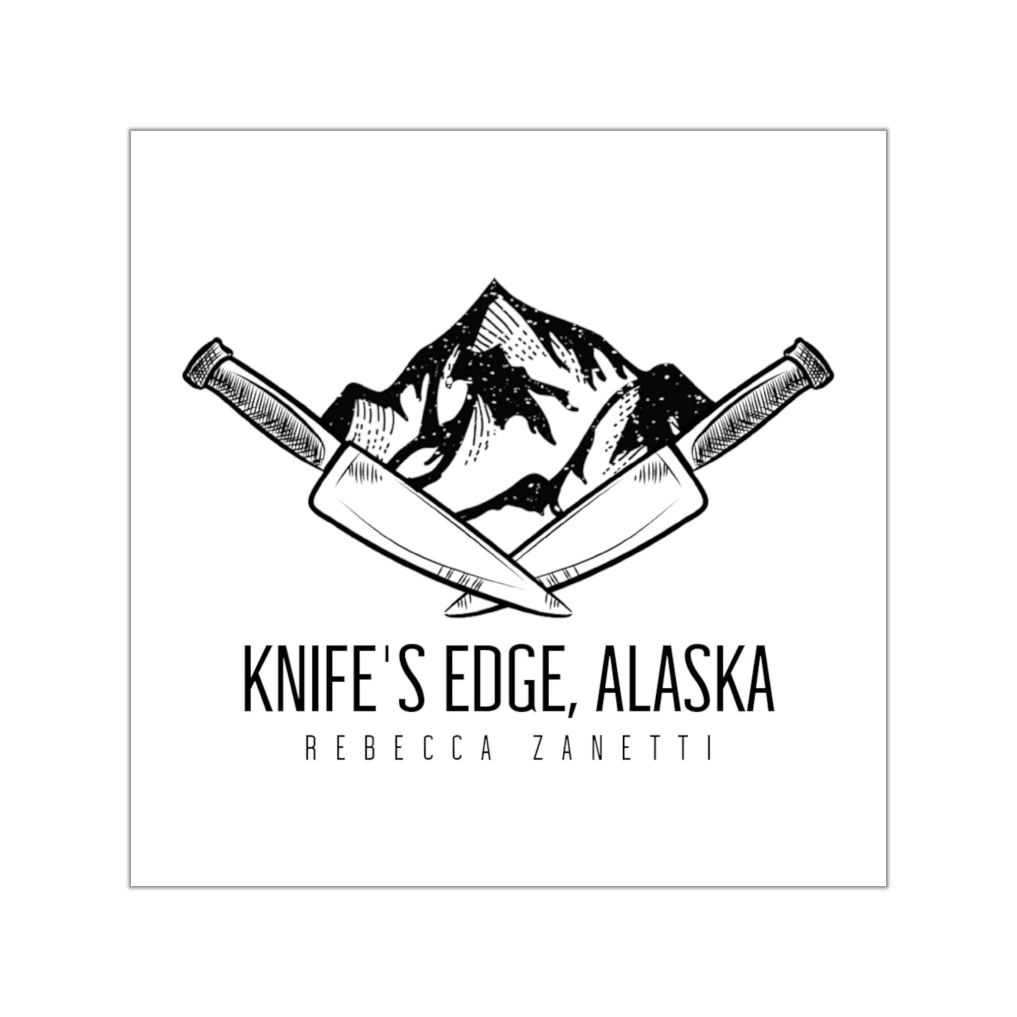 Square Vinyl Stickers - Knife's Edge, Alaska