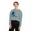 Women's Cropped Hooded Sweatshirt - Aquarius Social Front