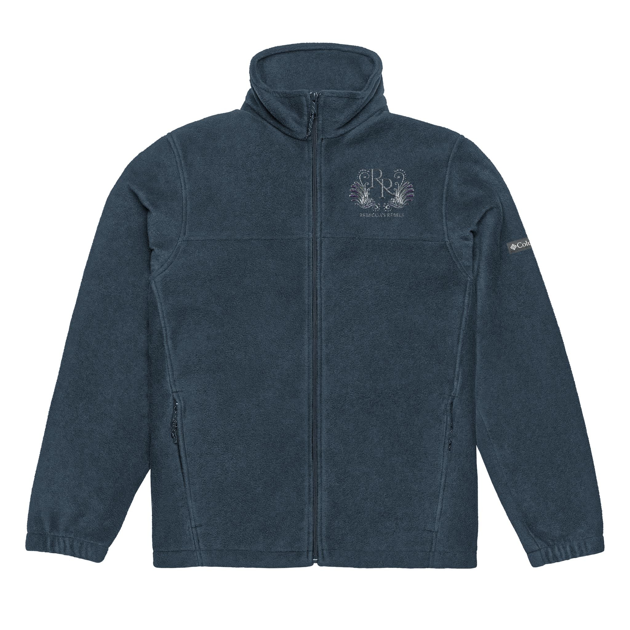 Cozy Embroidered Fleece Jacket - Rebecca's Rebels Light Gray