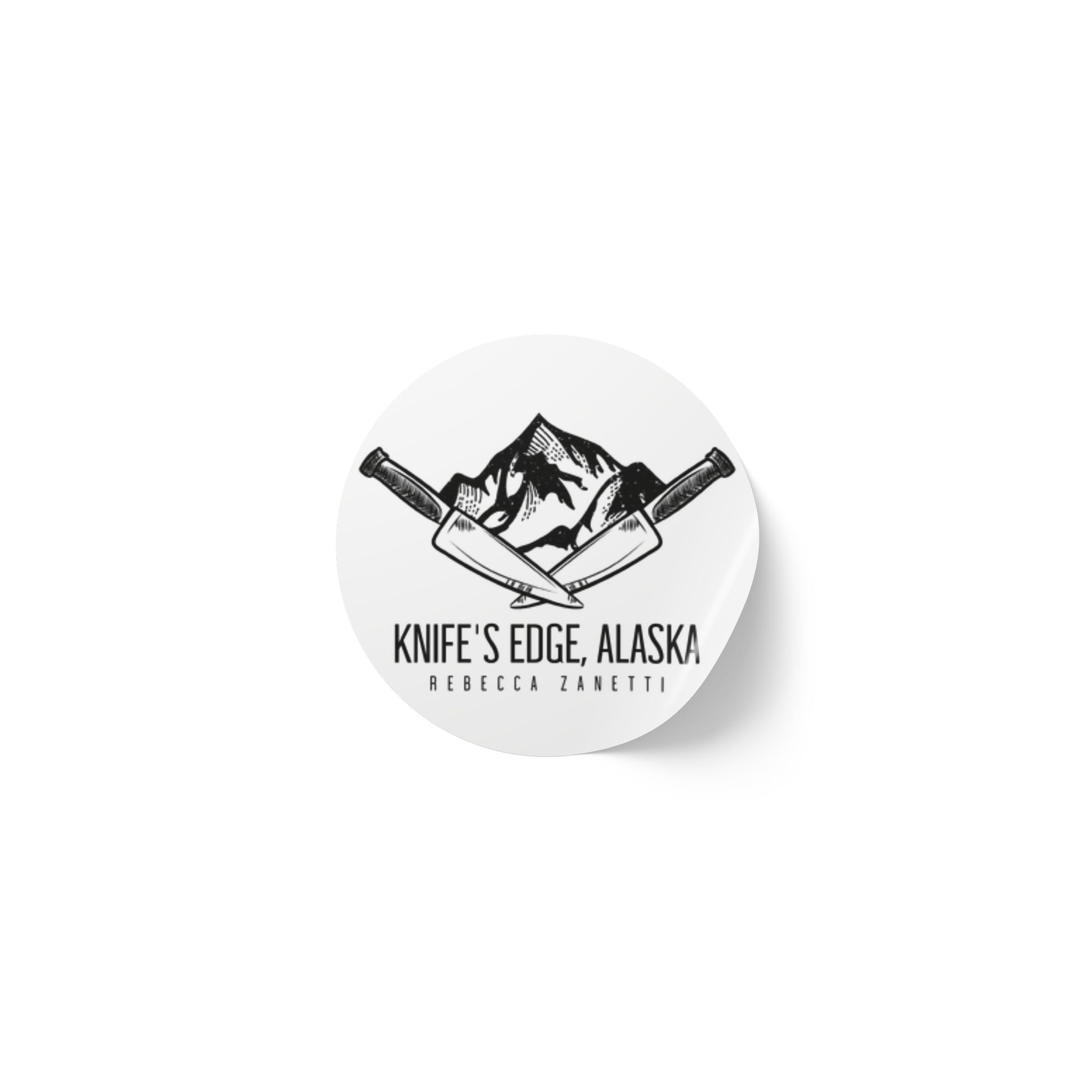 Round Sticker Labels - Knife's Edge, Alaska
