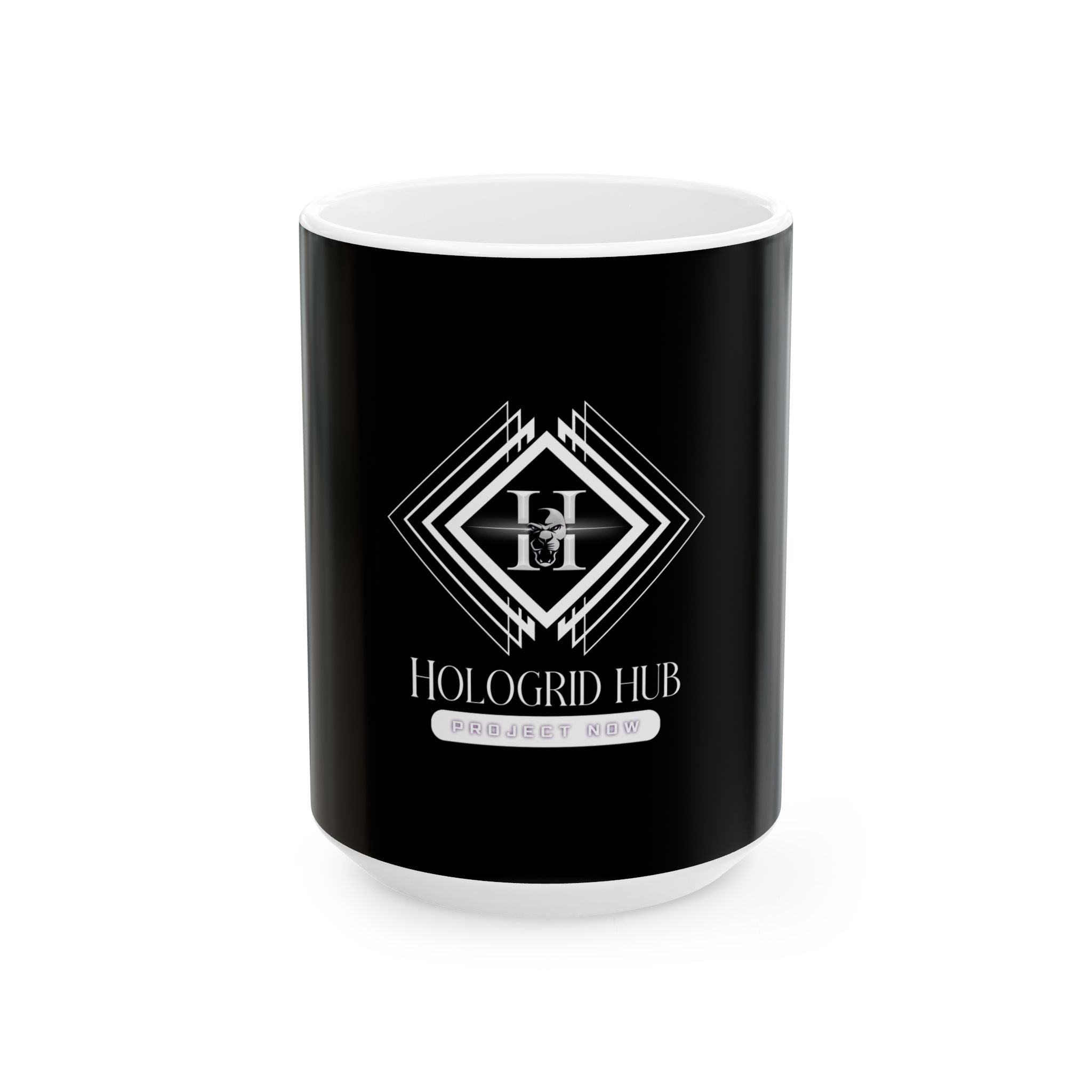 Copy of Ceramic Mug - Hologrid Hub White, Black Background