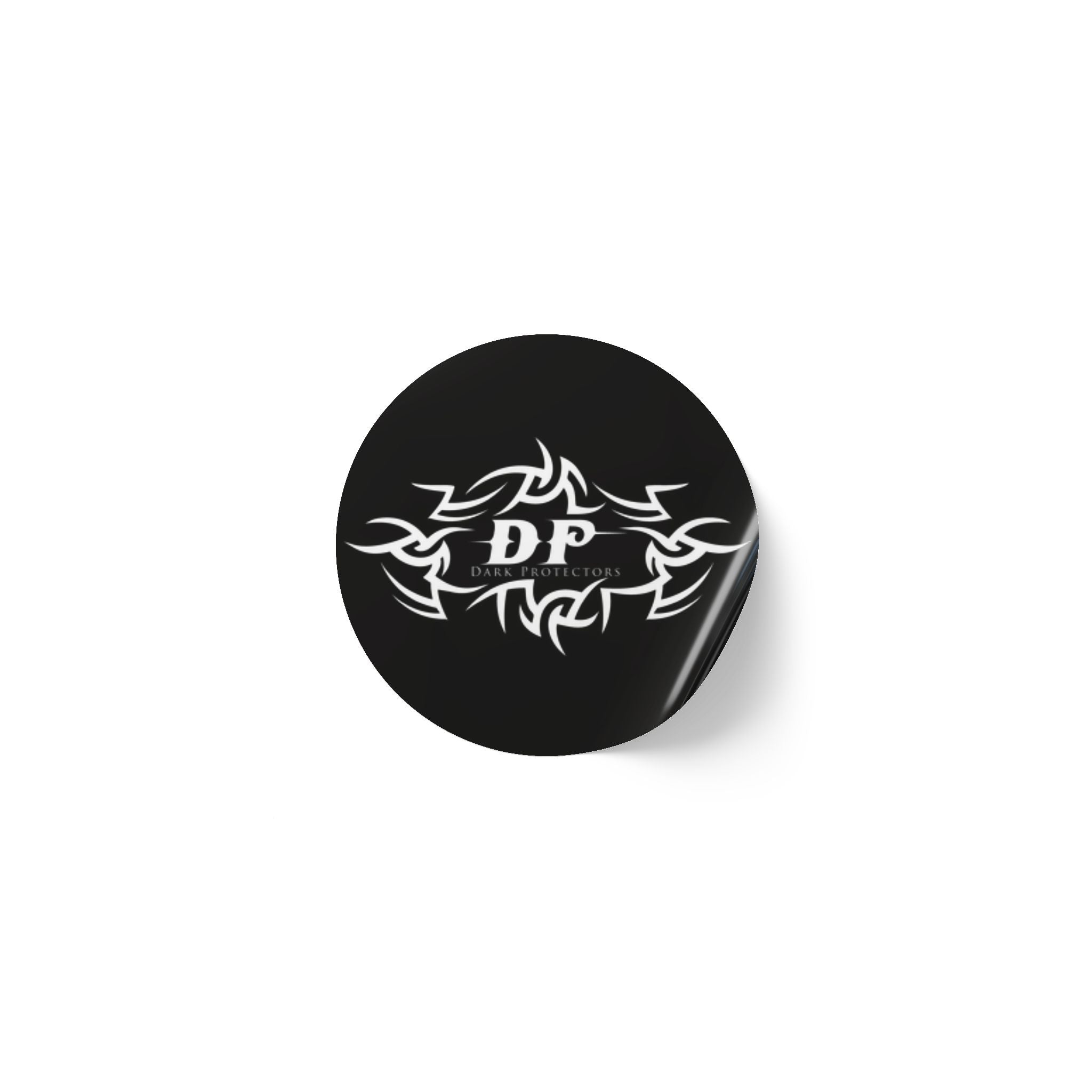 Round Sticker Labels - Dark Protectors Black Background