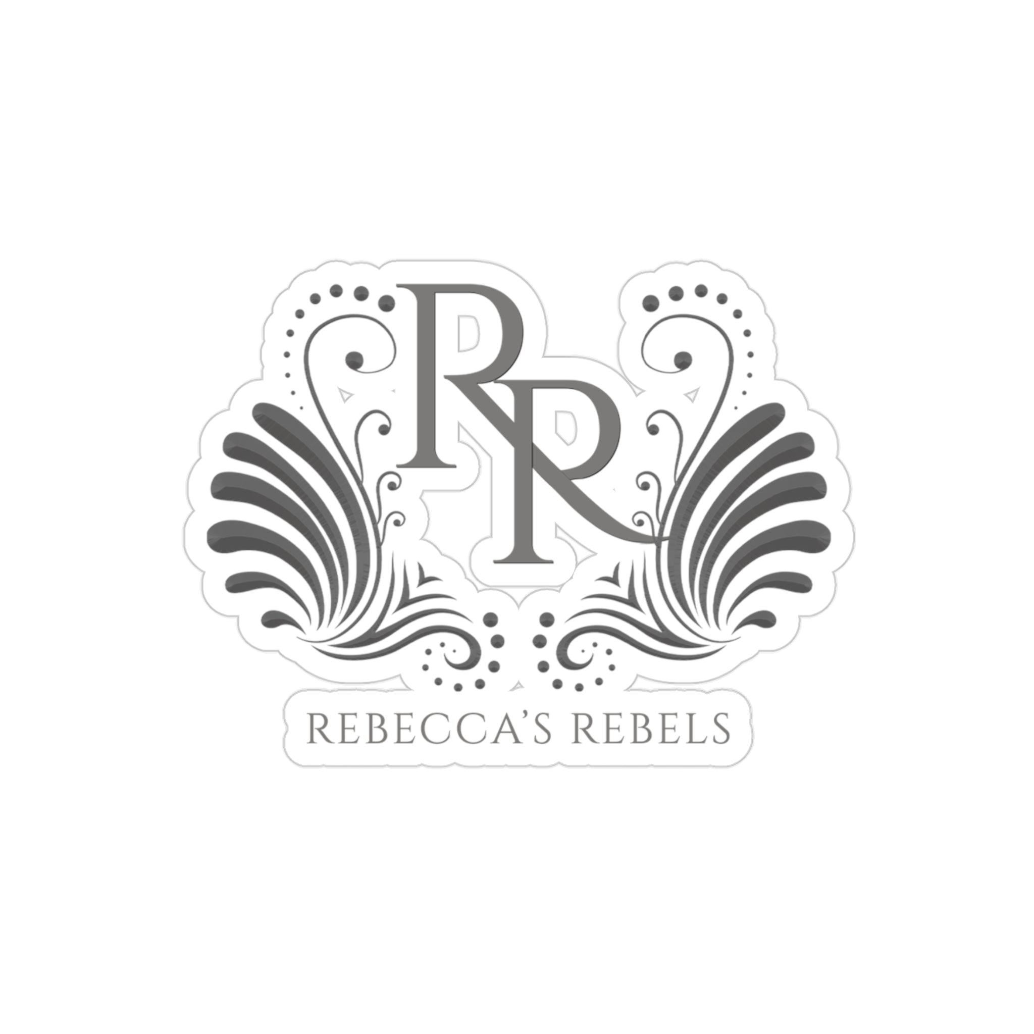 Transparent Outdoor Stickers, Die-Cut, 1pc - Rebecca's Rebels Light Gray