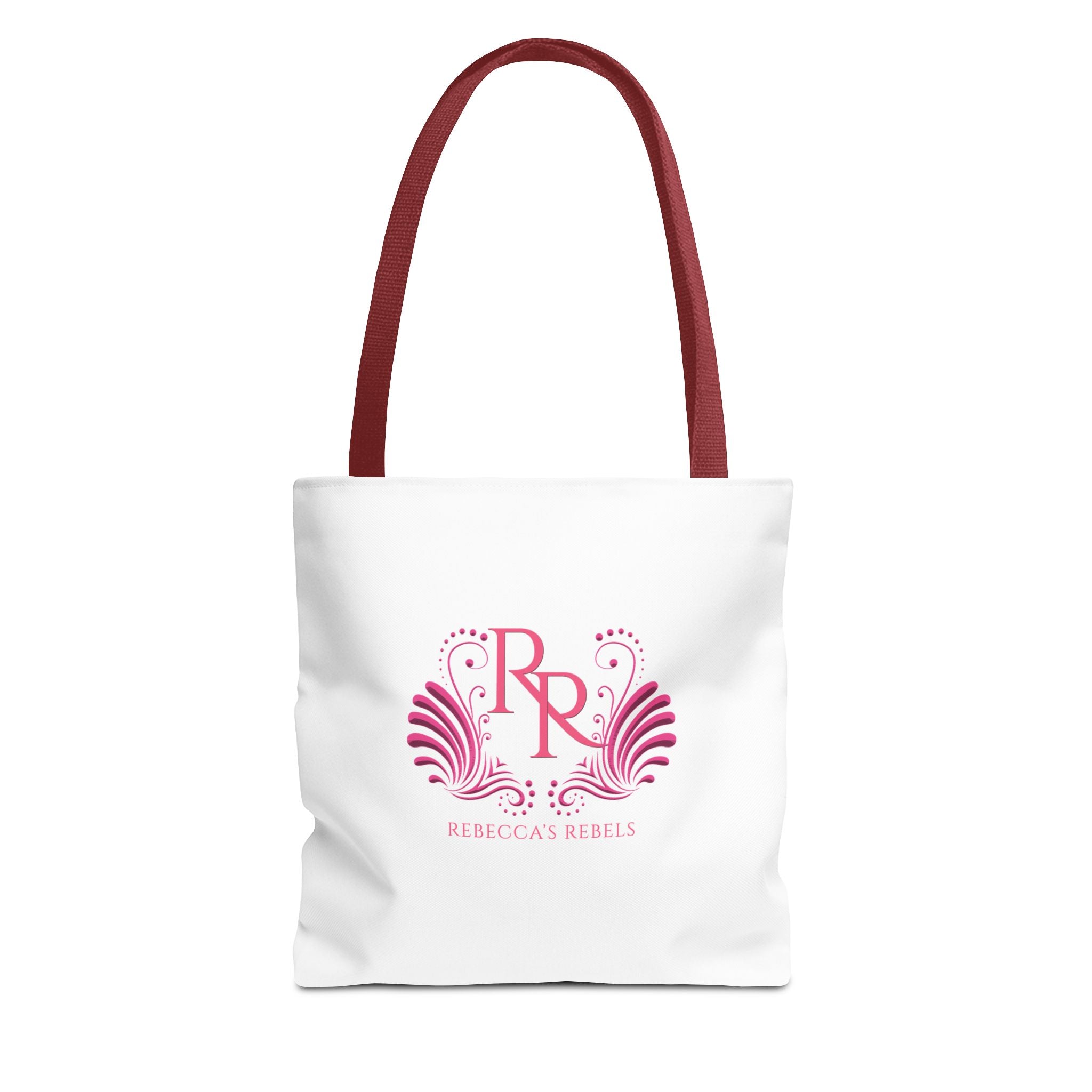 White Stylish Tote Bag - Rebecca's Rebels Pink