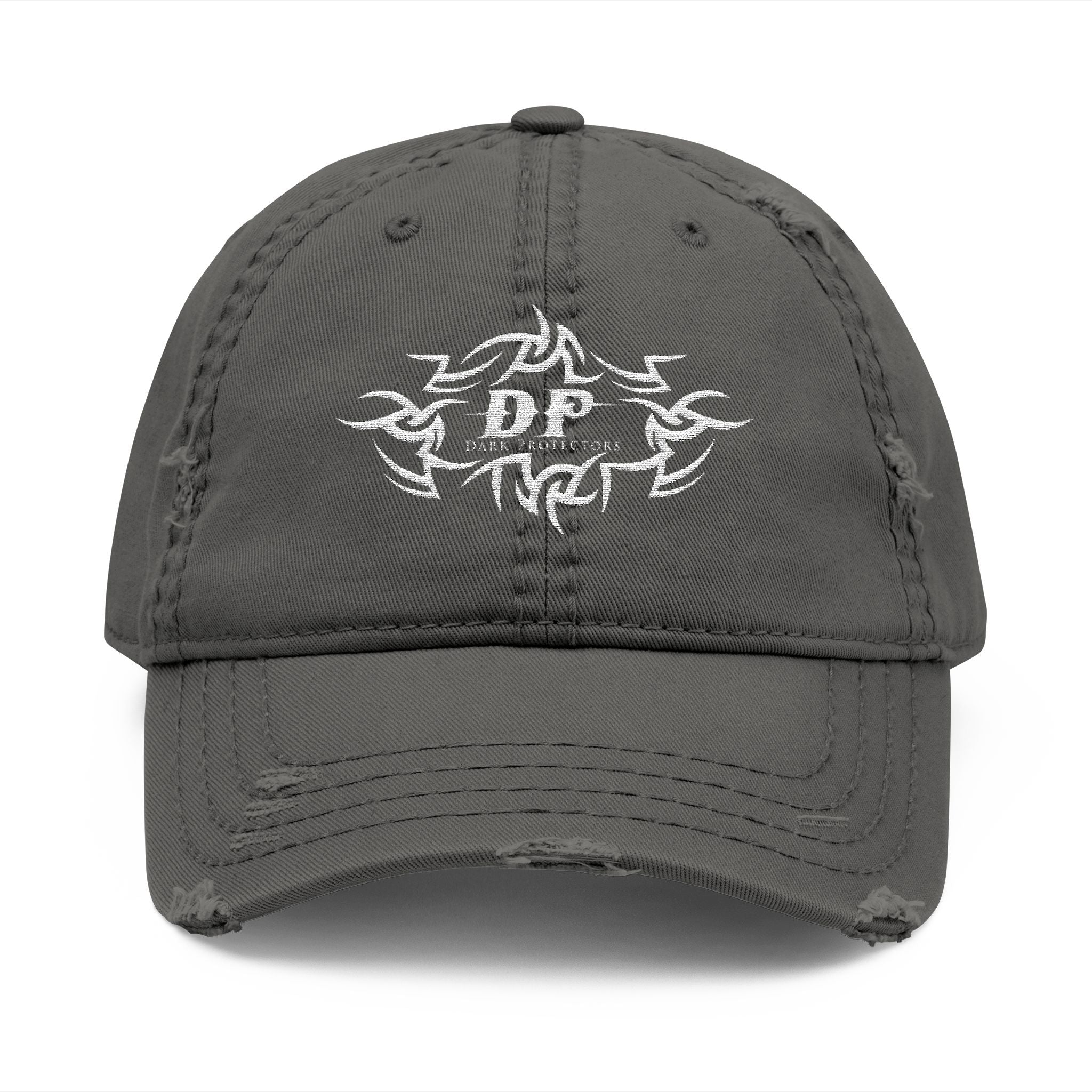 Distressed Dad Hat with Embroidered Design - Dark Protectors