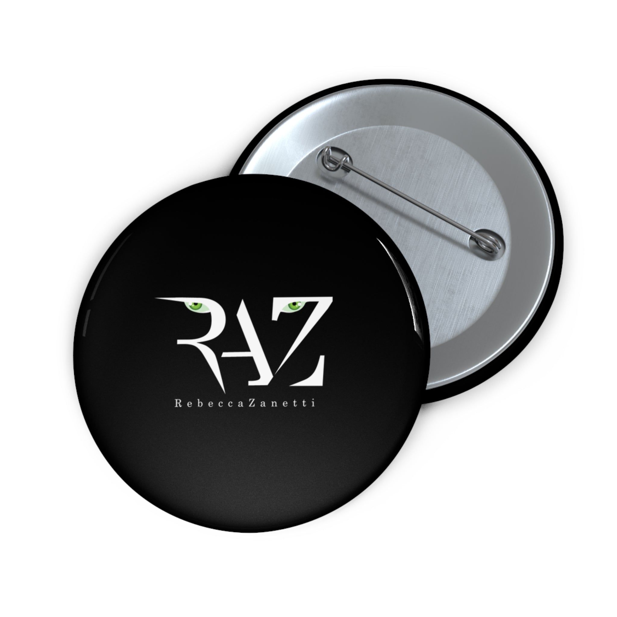 Custom Pin Buttons - RAZ Logo Black