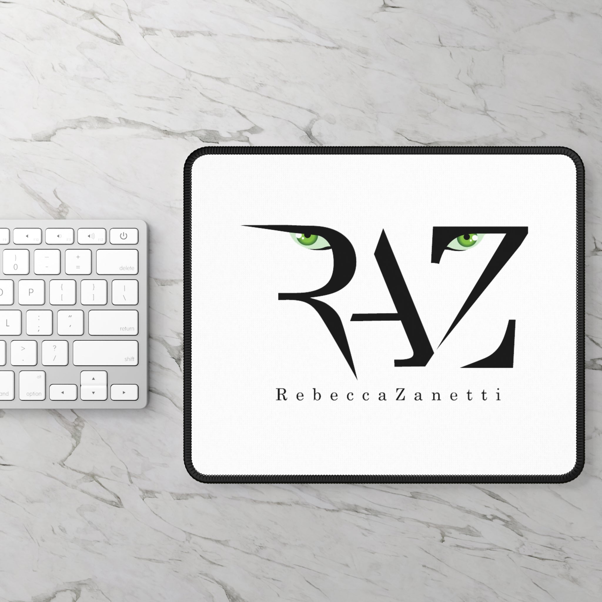 White Custom Gaming Mouse Pad - RAZ Logo